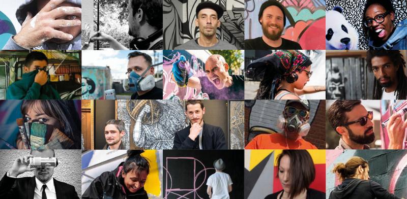 Street art graffiti vibrant dans une rue animée de Paris, montrant le mouvement et l’énergie de la scène artistique locale